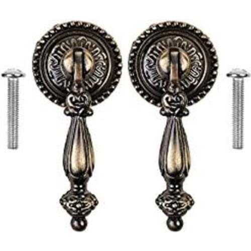 2 Pcs Style Bronze Drawer Tear Drop Cabinet Decorative Pull Handle Knob For Desk Shelf Cupboard Drawer Jewelry Case DIY Crafts