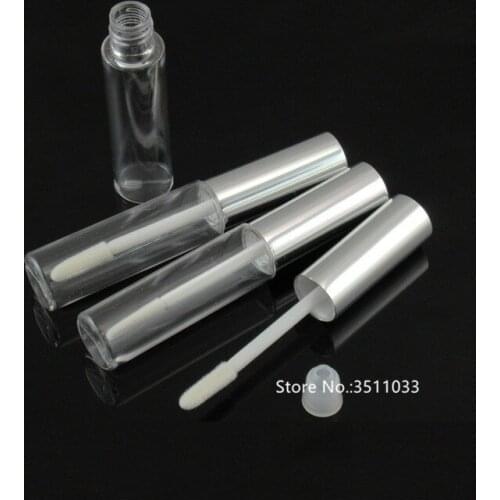 50pcs/lot Clear Empty Lip Gloss Tube With Silver Cap DIY Plastic High Grade Liquid Lipstick Bottle Lip Eyelash Growth Tube 8.5ml