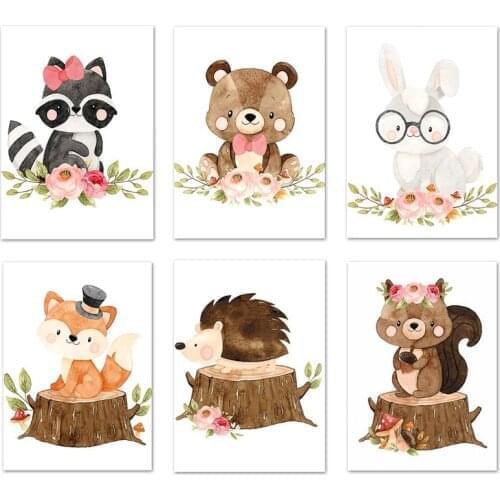 Cute Jungle Animal Stump Diamond Painting Full Drill Cross Stitch 5D DIY Handmade Diamond Embroidery Home Decoration Gift