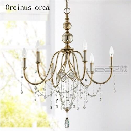 American luxury copper chandelier, living room, bedroom, Nordic, modern, simple, creative personality chandelier free shipping