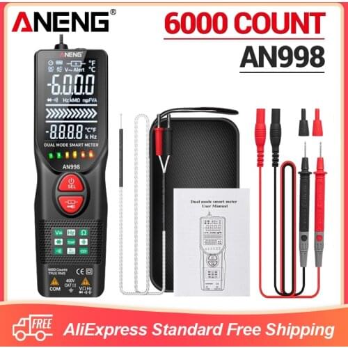 ANENG AN998 Digital Multimeter Automatic 6000 Counts Multimeter Eletric Auto Ranging AC/DC Voltmeter Temp Ohm Hz Voltage Tester