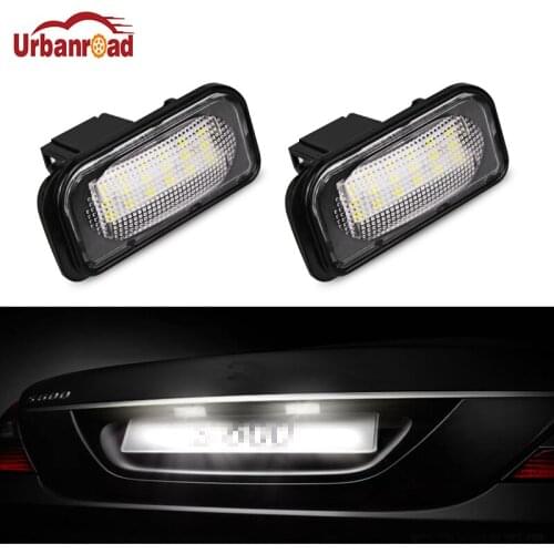 Urbanroad 2Pcs 12V 6000k Car LED License Plate Lights For Mercedes W203 4D LED Number Plate Lamp Bulb Kit for Benz Accessories