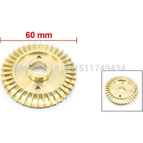 Water Pump Part Double Side 60mm Diameter Gold Tone Brass Impeller 2pcs