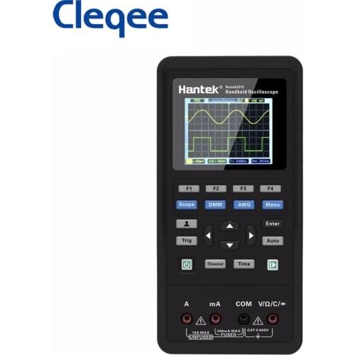 Hantek 3in1 Digital Handed Oscilloscope 2 Channels 40mhz 70mhz+Waveform Generator+Multimeter Portable USB LCD Display Test Tool