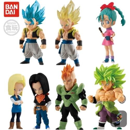 Bandai Genuine CANDY TOY Dragon Ball Super Broli Bulma Android 16 Android 17 Android 18 Action Figure Model Toys