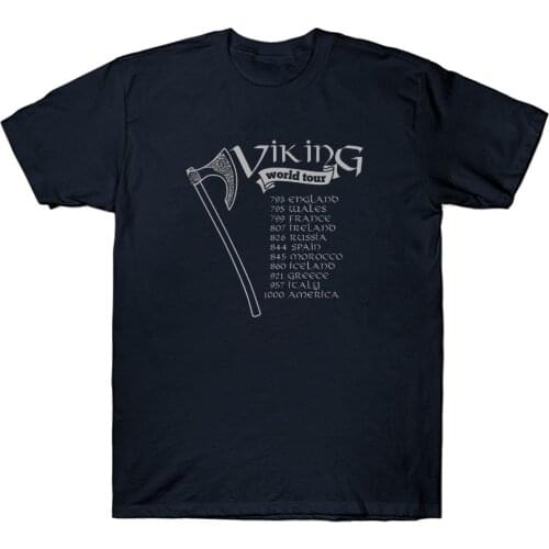 VIKING WORLD TOUR T SHIRT AXE VIKINGS TV SHOW WARRIOR SPARTAN MMA 2019 New Summer T Shirt Men 100% Cotton Cool Tee Shirts