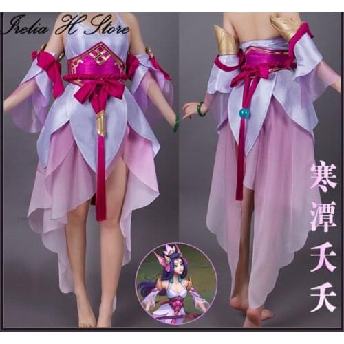 LOL Splendid Staff Nami Cosplay Costume dress female tail headpiece wig Halloween costumes