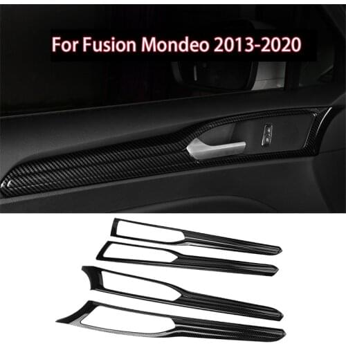 Carbon Fiber Interior Door Handle Panel Strip Frame Cover Trim for Ford Fusion Mondeo 2013-2020 Decor Accessories