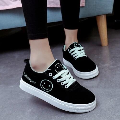 Women Flats Shoes Autumn Fashion Lace Up Canvas Sneakers Ladies Platform Sport Shoes Thick Bottom Female Casual Vulcanized Shoes