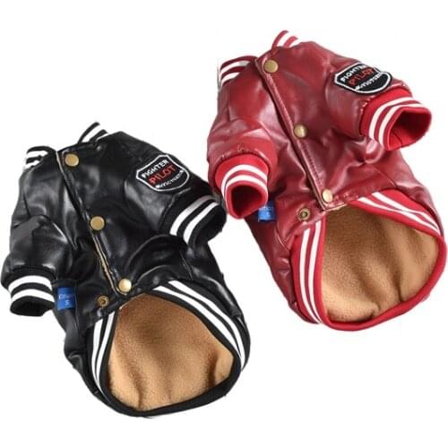 Leather Dog Jacket Winter Pet Coat Outfit Garment Puppy Apparel Small Dog Clothes Yorkshire Pomeranian Poodle Schnauzer Clothing