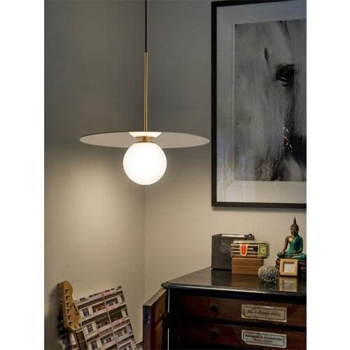 Nordic Circular Glass Pendant Lights Modern Living Room Bedroom Lamps Dining Room Bar Saucer Hanging Lights Store Deco Fixtures