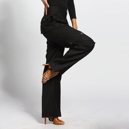 2020 New Men And Women Latin Dance Pants Ballroom Dance Pocket Trousers Adult Samba Waltz Stage Performance Dance Pants DL5237