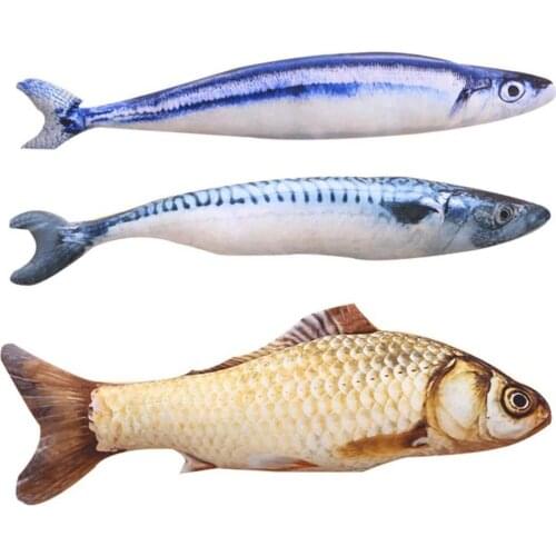 Catnip Toys Set Simulation Fish Shape Doll Interactive Pets Pillow Chew Bite Supplies for Cat/Kitty/Kitten Fish Flop Cat Toys
