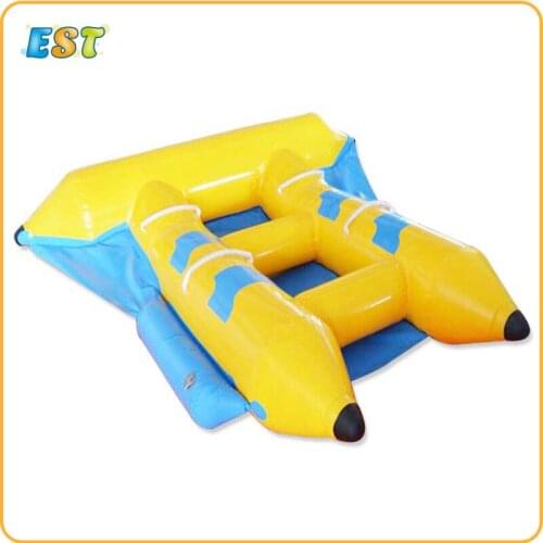 PVC crazy exciting water games inflatable flying fish boat banana boat water surfing boat