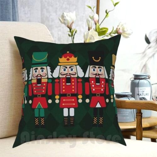 The Nutcrackers Pillow Case Printed Home Soft Throw Pillow Nutcracker Nutcrackers Soldier King Drummer Christmas Xmas