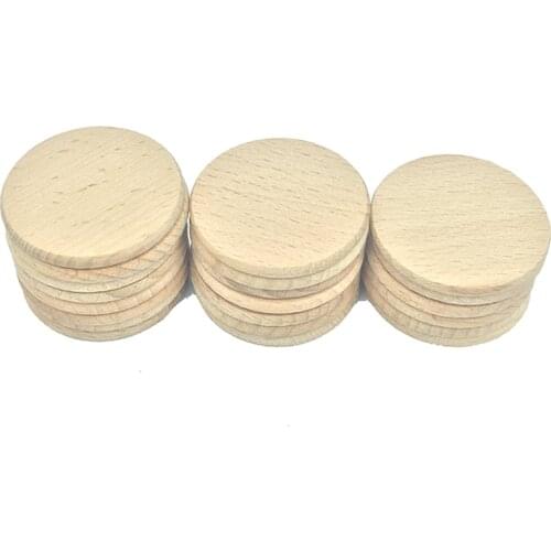50pcs 25mm Unfinished Round Shape Wooden Pieces Wooden Circles Cutouts Slices Discs for DIY Art Craft