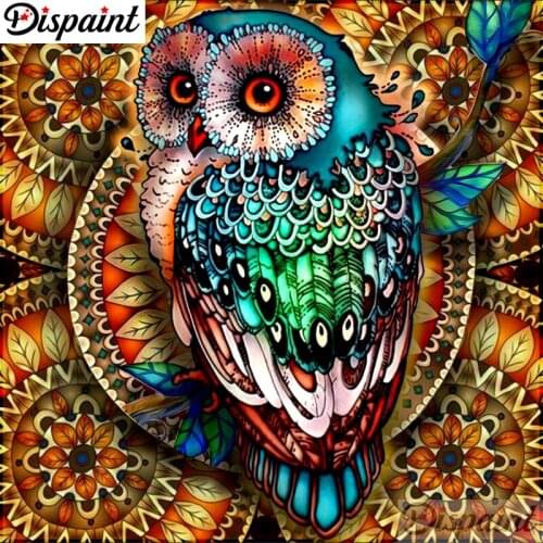 Dispaint Full Square/Round Drill 5D DIY Diamond Painting "Animal owl scenery" Embroidery Cross Stitch 3D Home Decor Gift A10179
