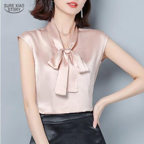 2021 New V-neck Women Tops and Blouse Plus Size Women Clothes Solid Satin Shirt Femme Summer Blusas Elegantes 9460 50