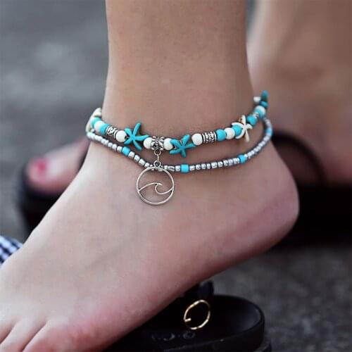 New Shell Beads Starfish Anklets for Women Beach Anklet Leg Bracelet Handmade Bohemian Foot Chain Boho Jewelry Sandals Gift