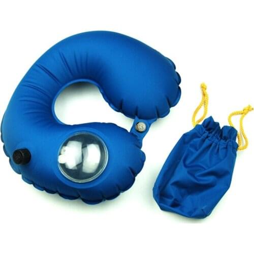 Portable U-Shape Pillow Inflatable travel pillows for airplane detachable removable car folding travel neck pillow