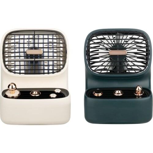 Portable Retro Fan USB Air Cooling Fan Mini Air Conditioner Humidifier Desktop Air Cooler Spray Fan for Home