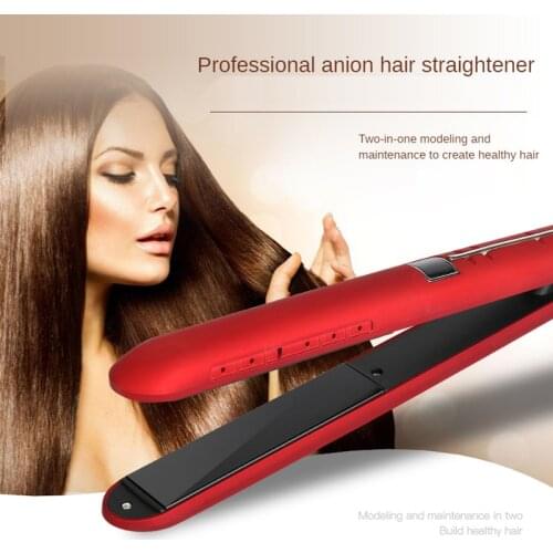 Professional Hair Straightener Mini Travel Ceramic Straightening Irons Red Flat With Free EU Adapter