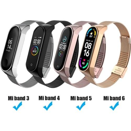 Metal Wrist Strap For Xiaomi Mi Band 5 Bracelet Milanese Bracelets Strap For Xiaomi MiBand 5 4 3 Wristband Belt Metal Accessory
