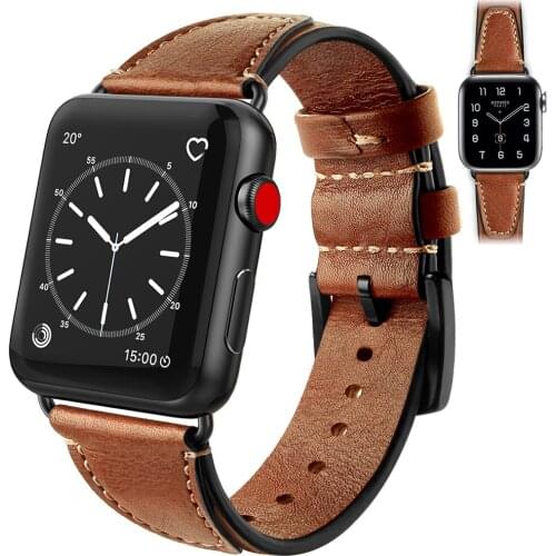 Compatible With Apple Watch Bands 38mm 44mm 40mm 42mm Replacement Genuine Leather Bands For Iwatch Bands Series SE/6/5/4 83012
