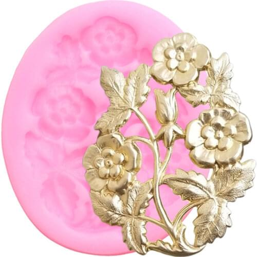 Flower Border Silicone Molds DIY Pendant Jewelry Polymer Resin Clay Mold Fondant Cake Decorating Tools Candy Chocolate Moulds