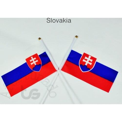 Slovakia 14*21cm 10 flag Banner hand waving National flag Home Decoration flag banner
