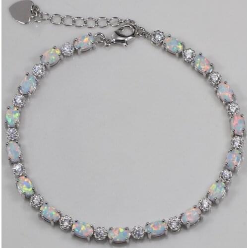 SZ0097 2021 New Hot Oval Opal + Round Zircon Bracelet High Quality Ladies Jewelry Gift