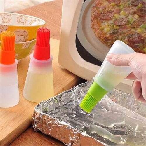 1Pcs Kitchen Tools Mini Silicone Oil Bottle With Brush Grill Oil Brushes Liquid Oil Pastry Kitchen Baking BBQ Tool