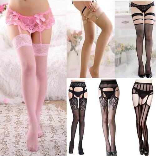 2021 Fashion Solid Stockings Women Sexy Thigh High Fishnet Nylon Long Socks Ladies Exotic Apparel Mesh Sexy Lingerie Stocking