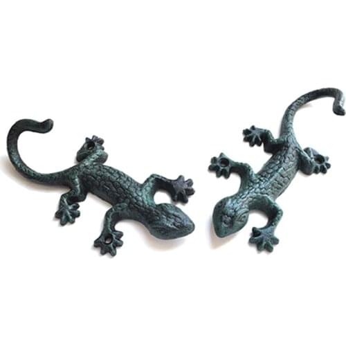 2021 New Retro House Lizard Garden Hook Key Hanger Garden Decoration Rack Wall Door Decor