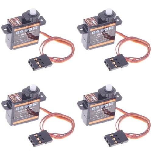 4pcs/lot EMAX ES9051 ES9251 4.1g/3.6g Digital Servo Plastic Gear 3DF3P Aircraft Wholesale Dropshipping 0.8kg Torque
