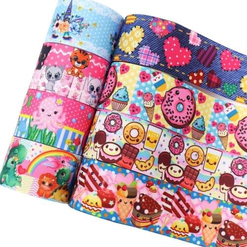 5 yards 1-1/2 inch Cartoon Donut Cone Handmade DIY Heat Transfer Ribbon Ribbon Threaded Ribbon Ribbed Ribbon Ribbon