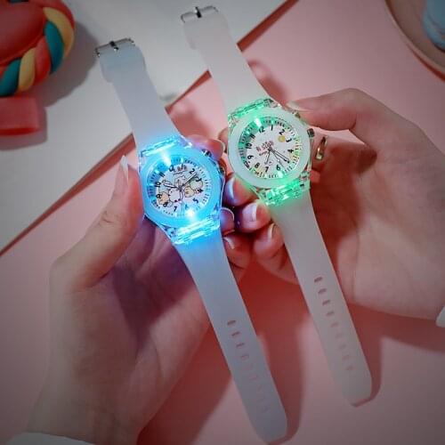 Cross border childrens watch corner biological watch luminous LED watch student watch luminous quartz watch new