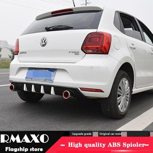 For POLO ABS Rear Bumper Diffuser Bumpers Protector CTS For 2011-2016 Volkswagen POLO Body kit bumper rear lip rear spoiler