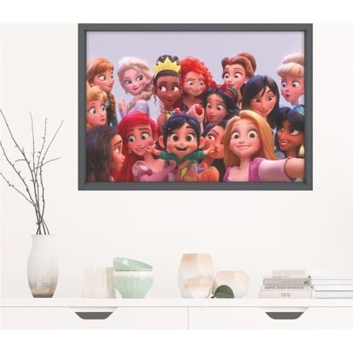 3d Vivid Family Photo Frame Wall Decals Bedroom Kids Rooms Home Decor Cartoon Wreck It Ralph Wall Decals Pvc Mural Art Posters