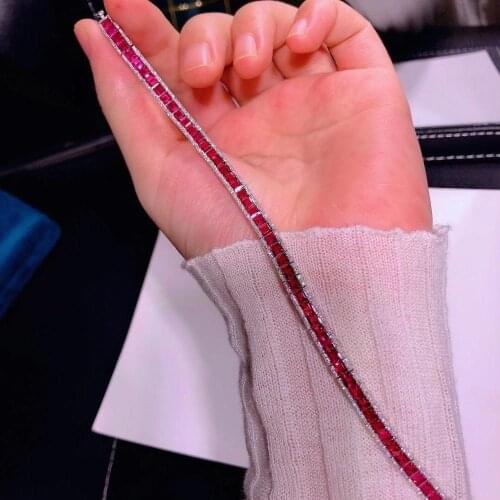 H912 Spinel Bracelet Fine AU750 G18K 100% Natural Red Spinel 9.5ct Gemstones Jewellery Bracelets for women Fine Bracelet
