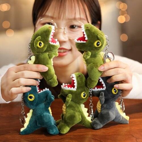 14cm Dinosaur plush toy Tyrannosaurus small doll key chain bag pendant small doll machine doll girl child child gift