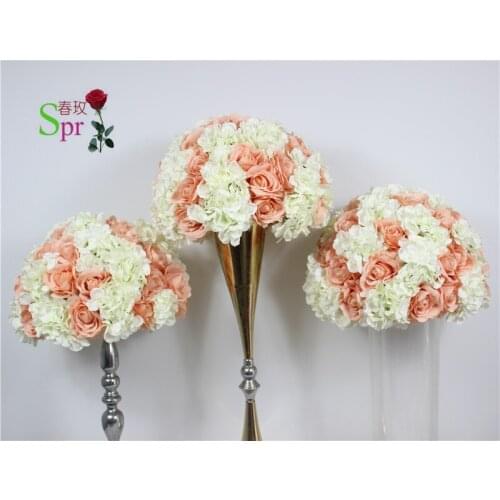 SPR NEW 40cm hydreage rose with Babysbreath wedding table centerpiece flower ball artificial rose even ideas arrangement decor