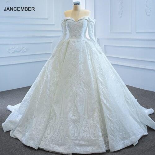 J67222 jancember White Wedding Dress 2020 Sequined Sweetheart Embroided Appliques Lace AUp Back Ball Gown