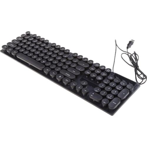 Keyboard and Mouse Set Punk Retro Keyboard Backlit Game USB Wired Suspension Keyboard and Mouse Set 40JB
