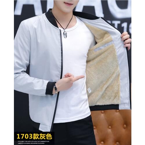 Fall 2022 men on the new trend of cultivate ones morality and pure color hair thickening jacket to keep warm