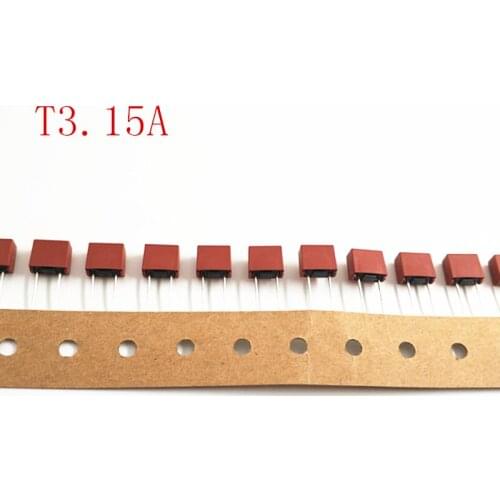 50Pcs/lot T3.15A 392 Square Plastic Fuses 3.15A 250V Slow Blow Square Fuse LCD TV Power Board Commonly Used