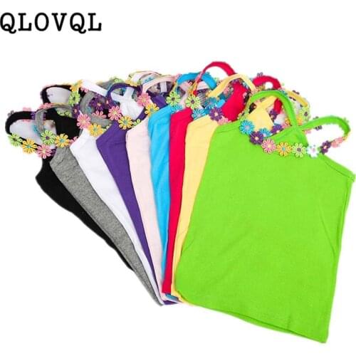 Summer Girl T Shirt Cotton Flower Applique T Shirt for Girl Tops Tees Kids Baby T-shirt Cotton Clothes Tops