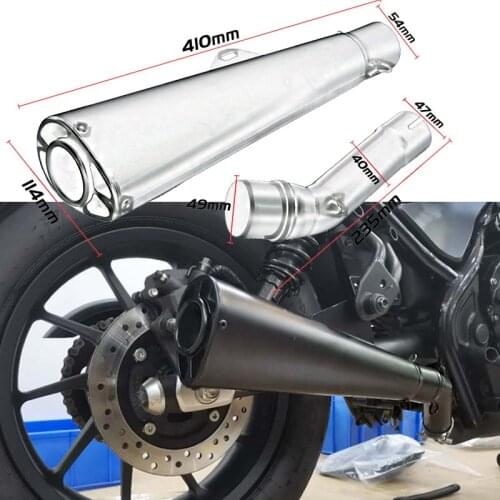 Slip-on Rebel 500 Motorcycle Muffler black Full Exhaust Link Middle Pipe Systems For Honda Rebel 500 CM500