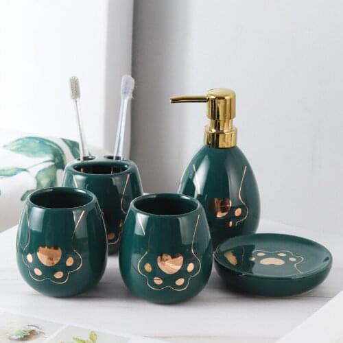 Five-piece bathroom set Bathroom supplies Lotion bottle Soap dish Bathroom washing Couple tooth sets