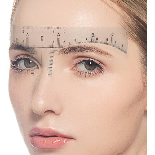 New Arrival Eyebrow Grooming Stencil Shaper Ruler Measure Tool Makeup Reusable Eyebrow Ruler Tool Measures